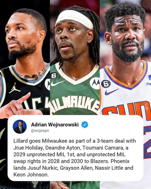 九游娱乐官网入口-重磅交易！利拉德加盟雄鹿携手字母 太阳放弃艾顿